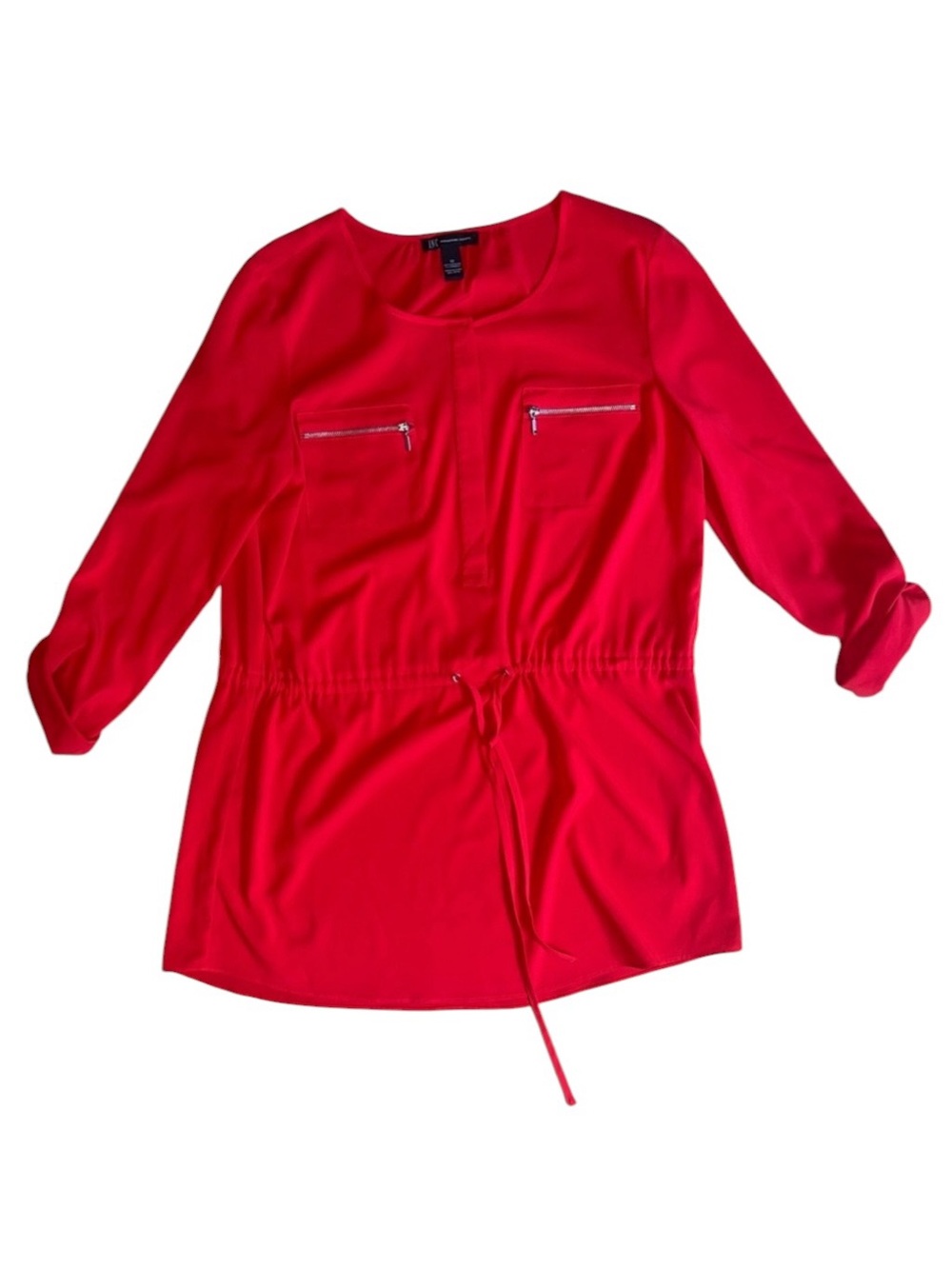 INC International Concepts Red Flowy Blouse